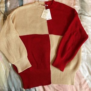 Mango colorblock pullover sweater NWT